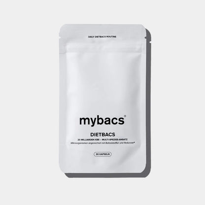 Dietbacs® enthält Bitterorangenextrakt zur Gewichtskontrolle – Produktverpackung (Standbeutel).