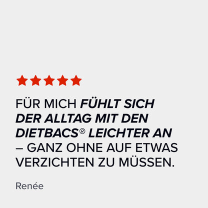 Kundenbewertung zu Dietbacs® mit positivem Erfahrungsbericht.